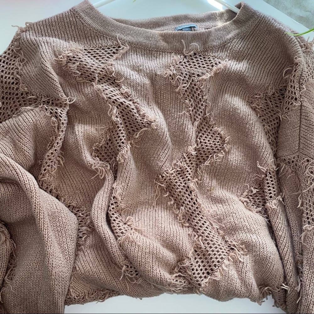 Distressed Pattern Detail Sweater - Picture 3 of 5